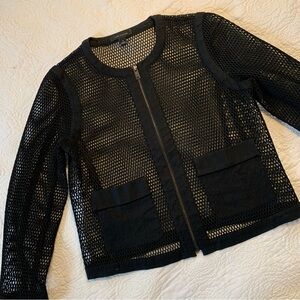 Ann Taylor Black Mesh Jacket S